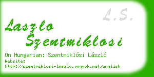 laszlo szentmiklosi business card